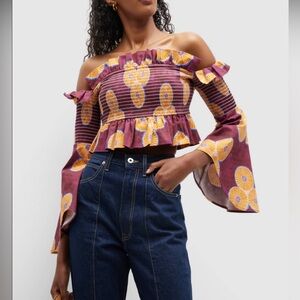NWT Autumn Adeigbo “Isabella” off the shoulder blouse